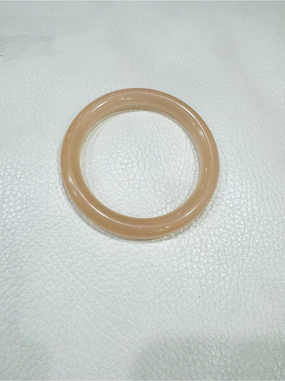 Translucent Pink Jade Bangle Bracelet Small